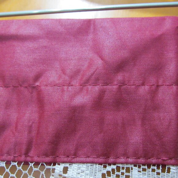 Swag Curtain Ivory Floral Lace with Burgundy 62 x 30 Beautiful! - Picture 14 of 16